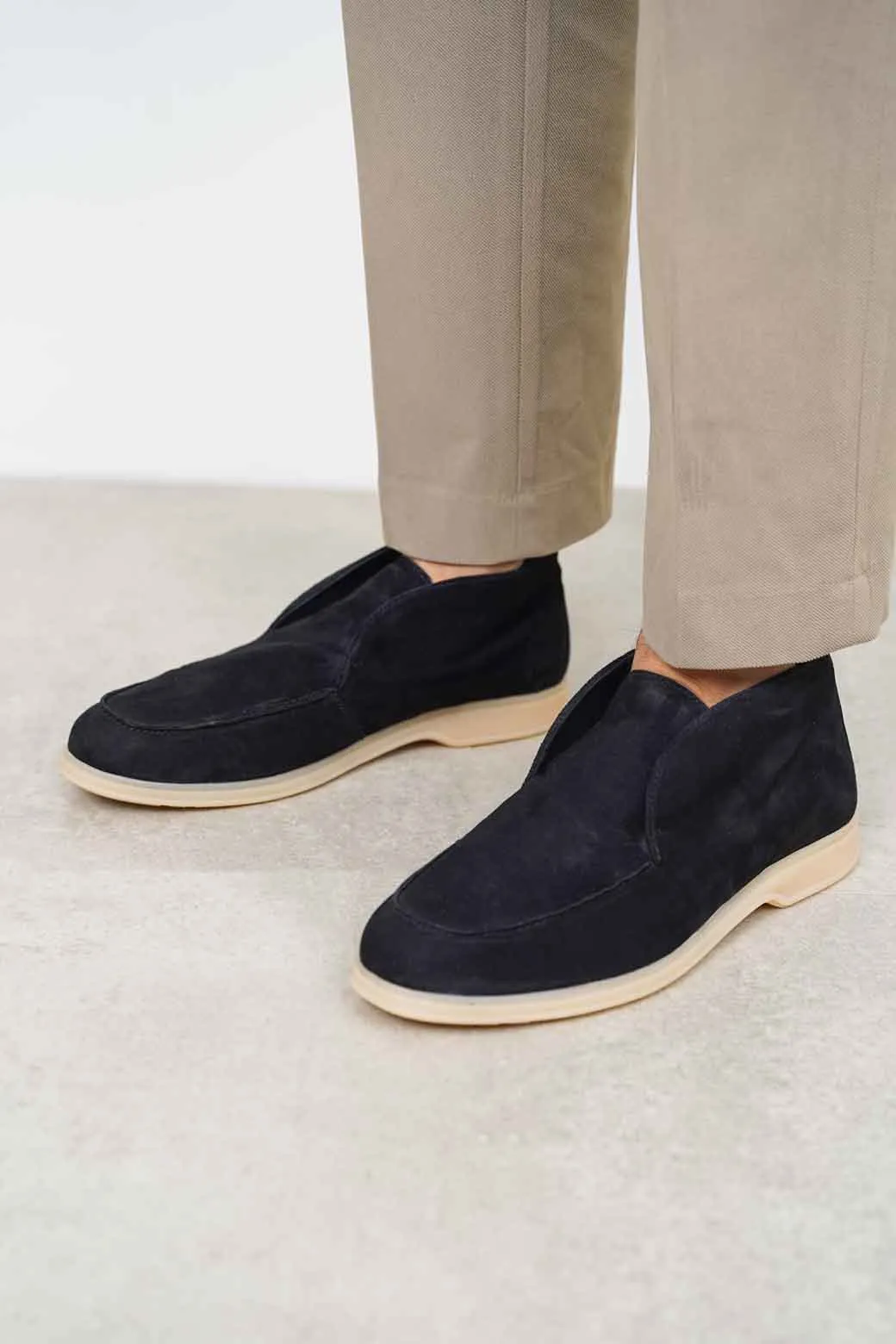 HIGH-TOP LEATHER LOAFERS