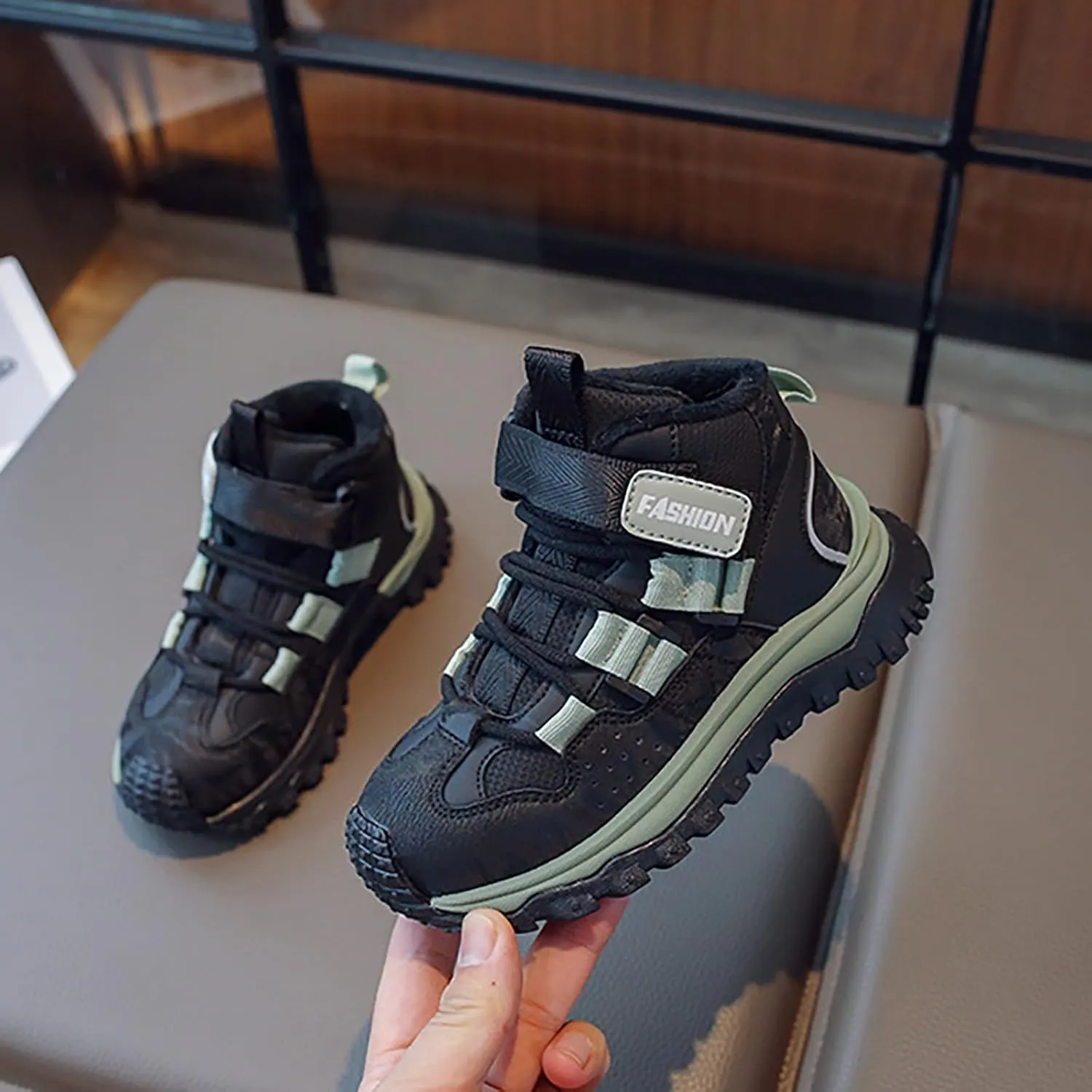 High Top Sneaker Shoes Big Kids Fashion Stylish Athletic Running Sports Shoes Anti Slip Casual Sneakers with Strap