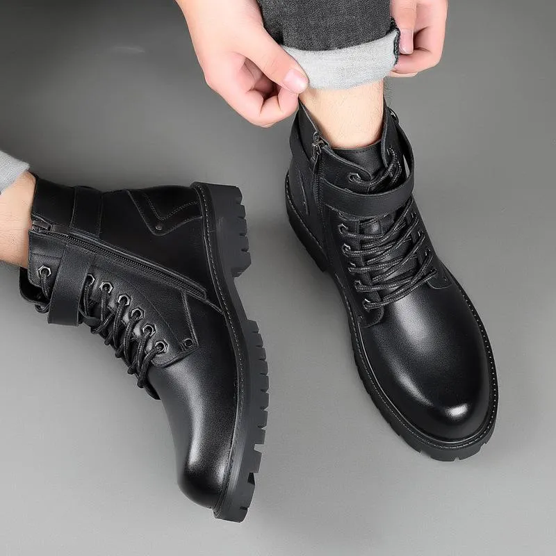 Italian Zipper High Top Martin Boots