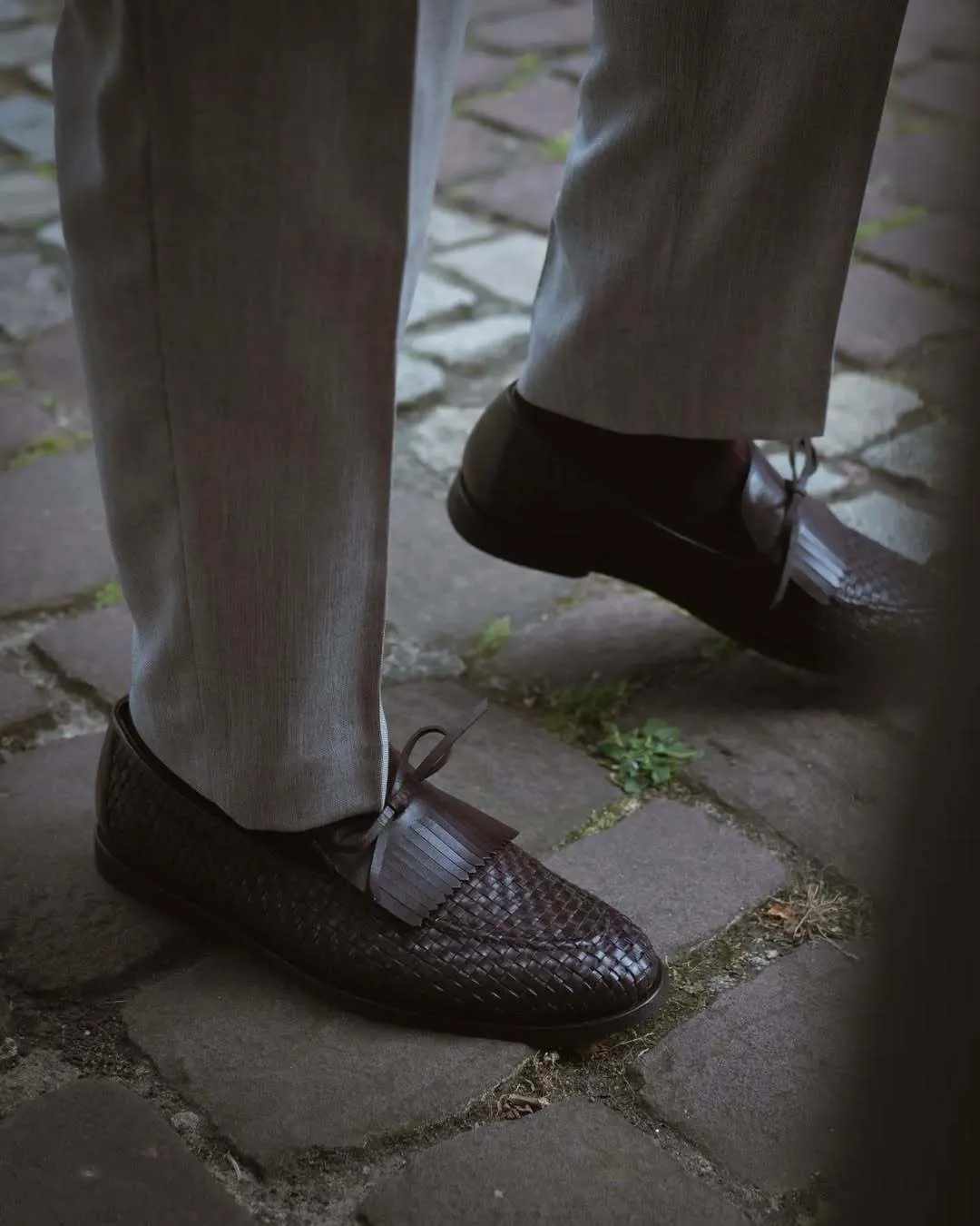 Korsor - Men's Dark Brown Hand Woven Calf Leather Loafer