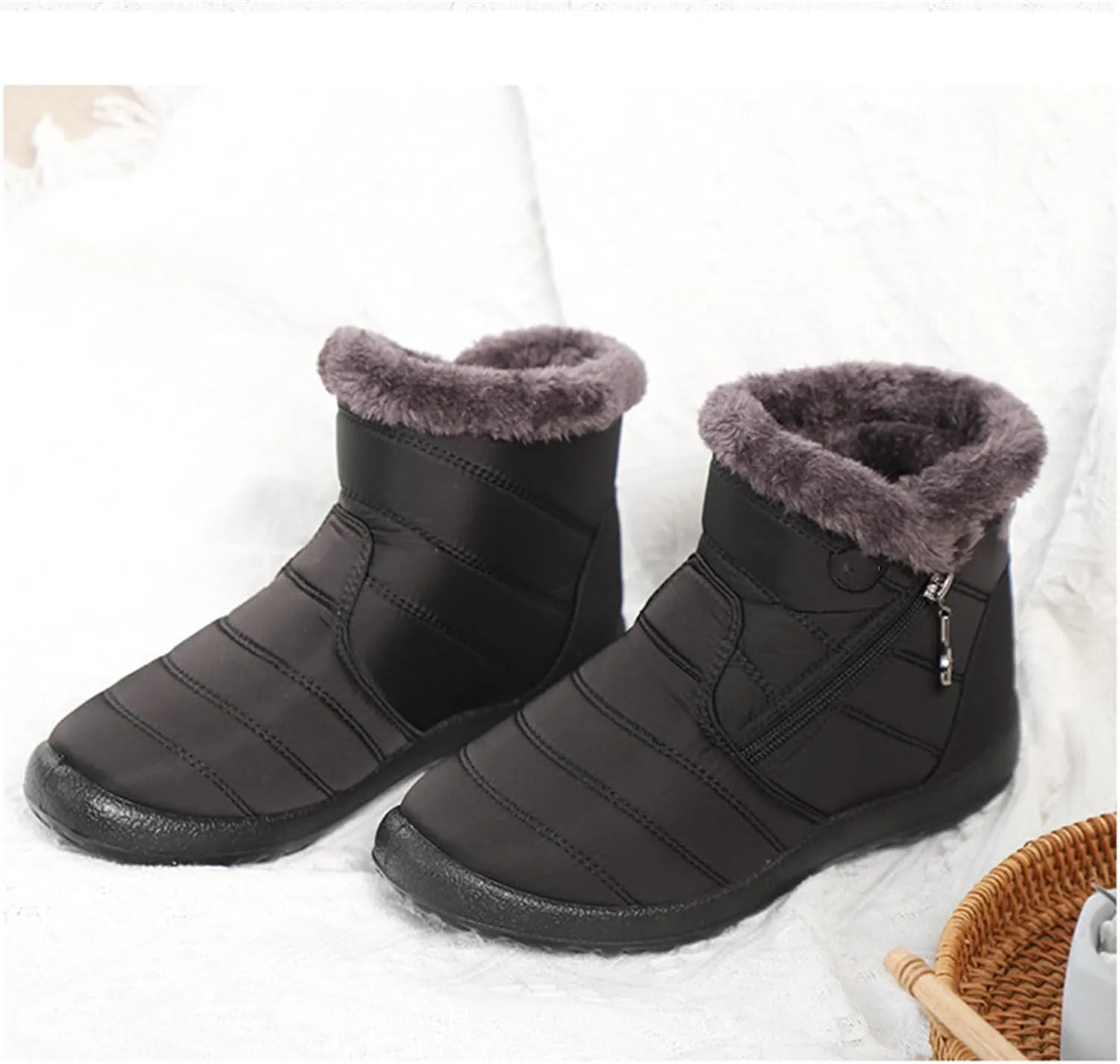 Lausiuoe Boots For Women Ankle Booties Flat Short Booties Ladies Western Casual Dressy Elegant Wide Width Boot Pull-On