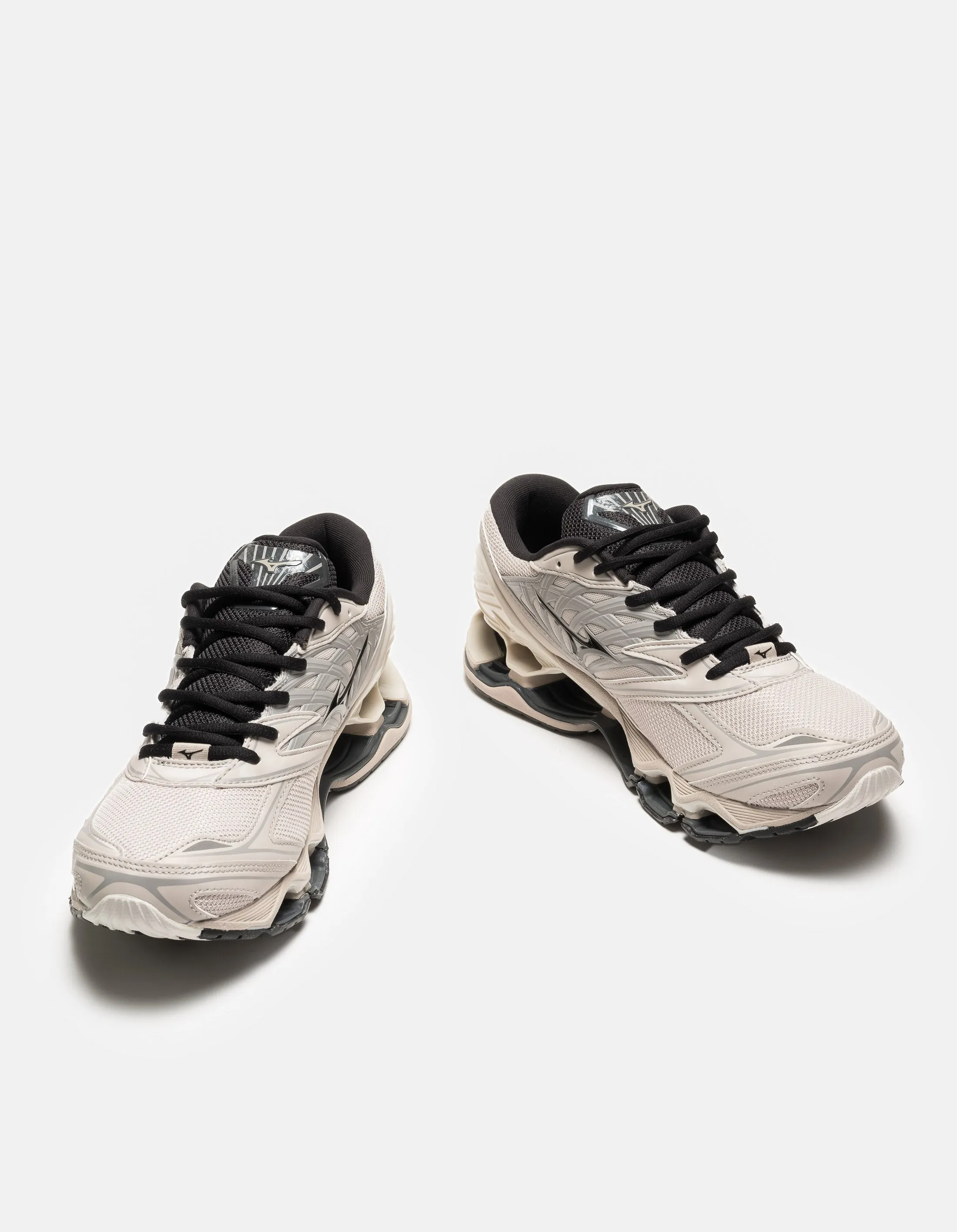 Optimized Title: Mizuno Silver Cloud Black Opal Gray Wave Prophecy LS Running Shoes