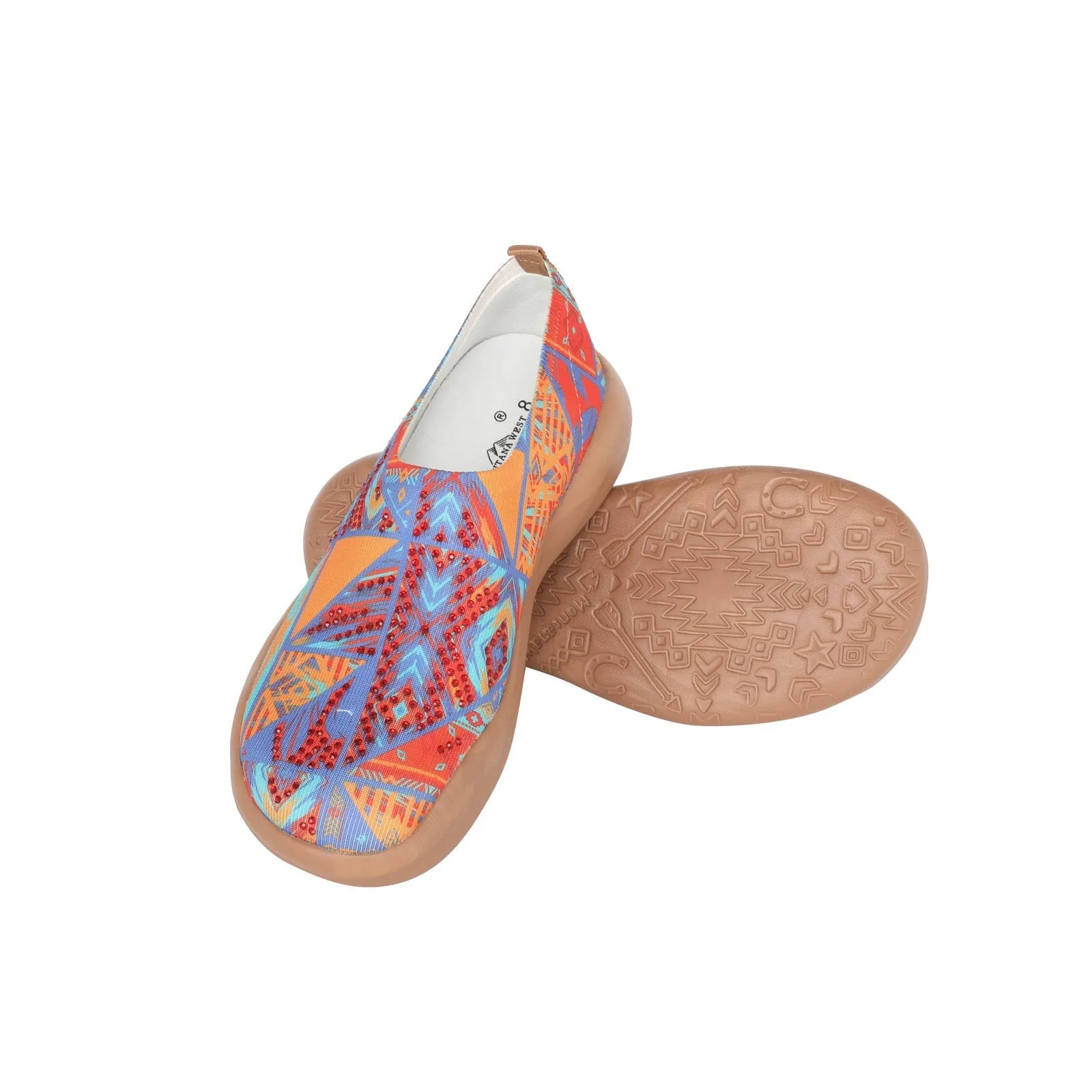 Montana West Rhinestone Aztec Slip On Sneaker