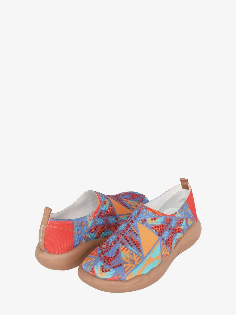 Montana West Rhinestone Aztec Slip On Sneaker