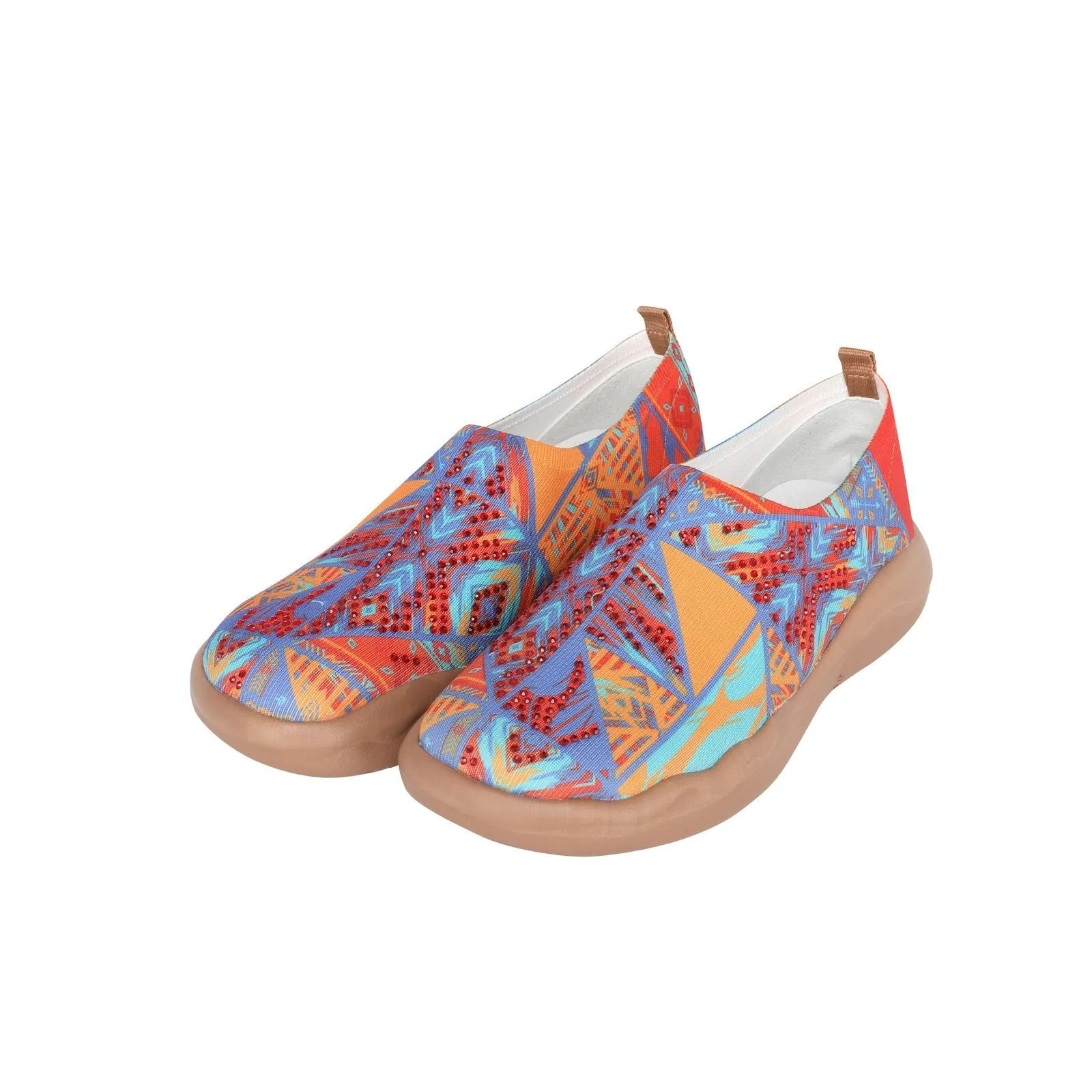 Montana West Rhinestone Aztec Slip On Sneaker