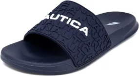 Nautica Men's Slide Sandals – Comfortable Slip-On Pool & Beach Shoes with Cushioned Footbed for Casual Wear