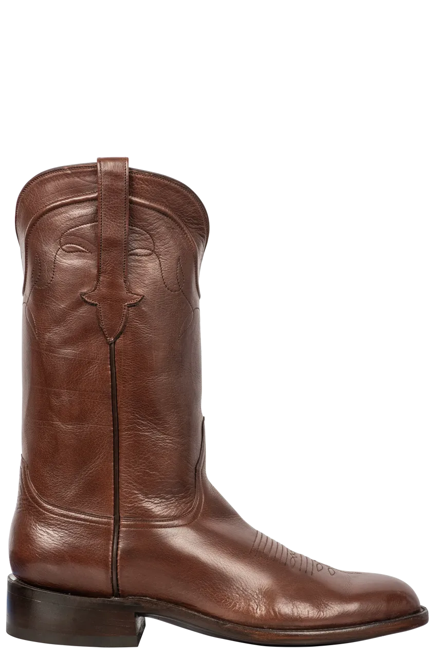 Stallion Buffalo Calf Roper Boots - Whiskey