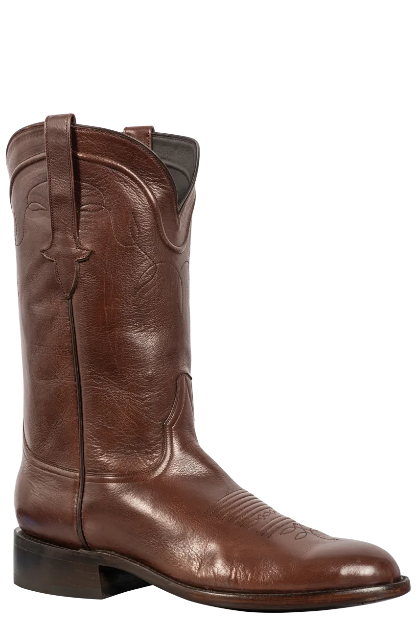 Stallion Buffalo Calf Roper Boots - Whiskey