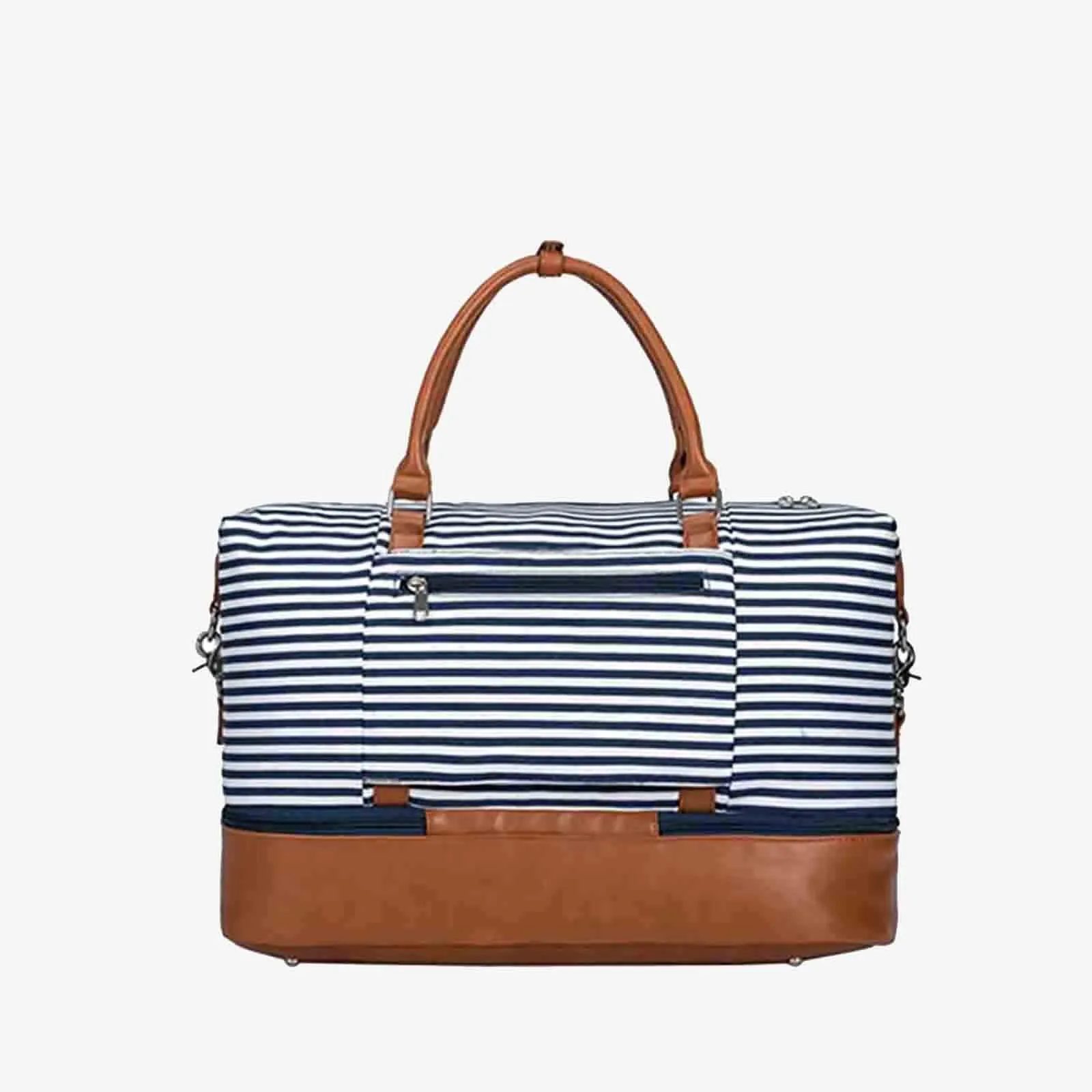 Striped Weekender Canvas Duffel Bag