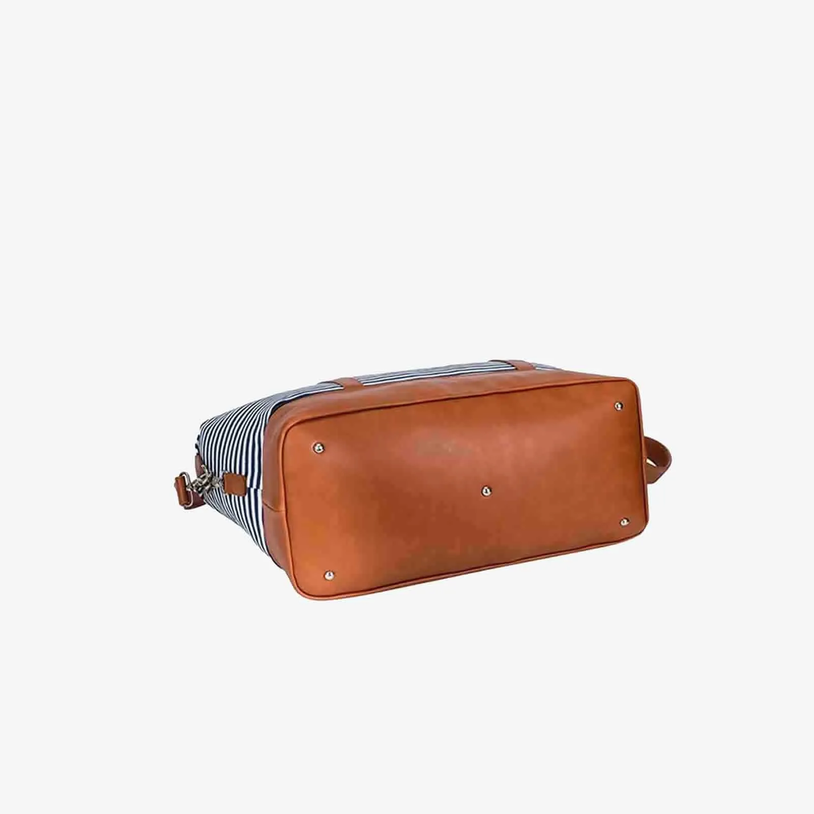 Striped Weekender Canvas Duffel Bag