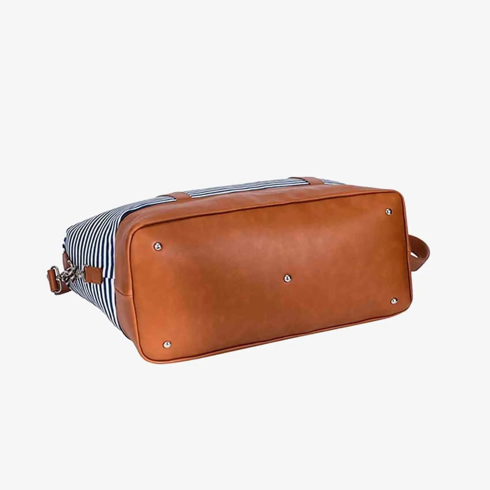 Striped Weekender Canvas Duffel Bag