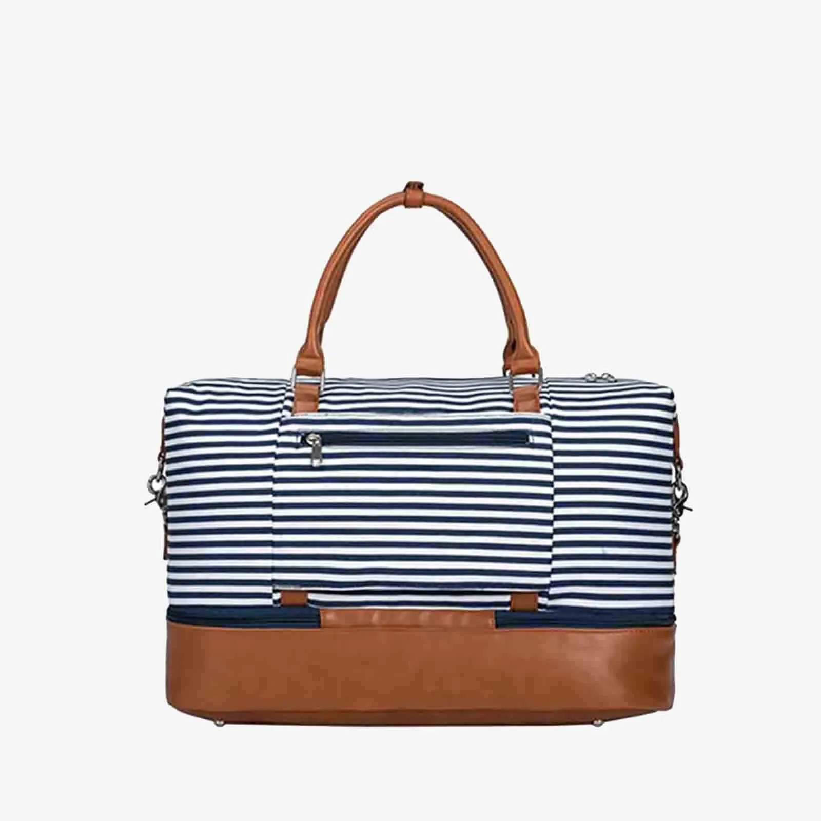Striped Weekender Canvas Duffel Bag