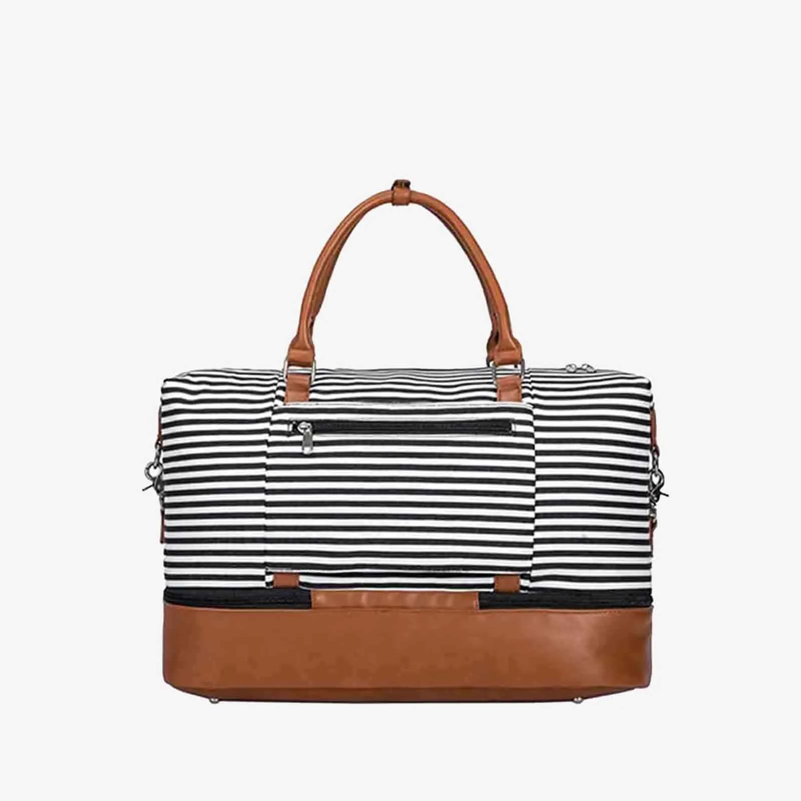Striped Weekender Canvas Duffel Bag