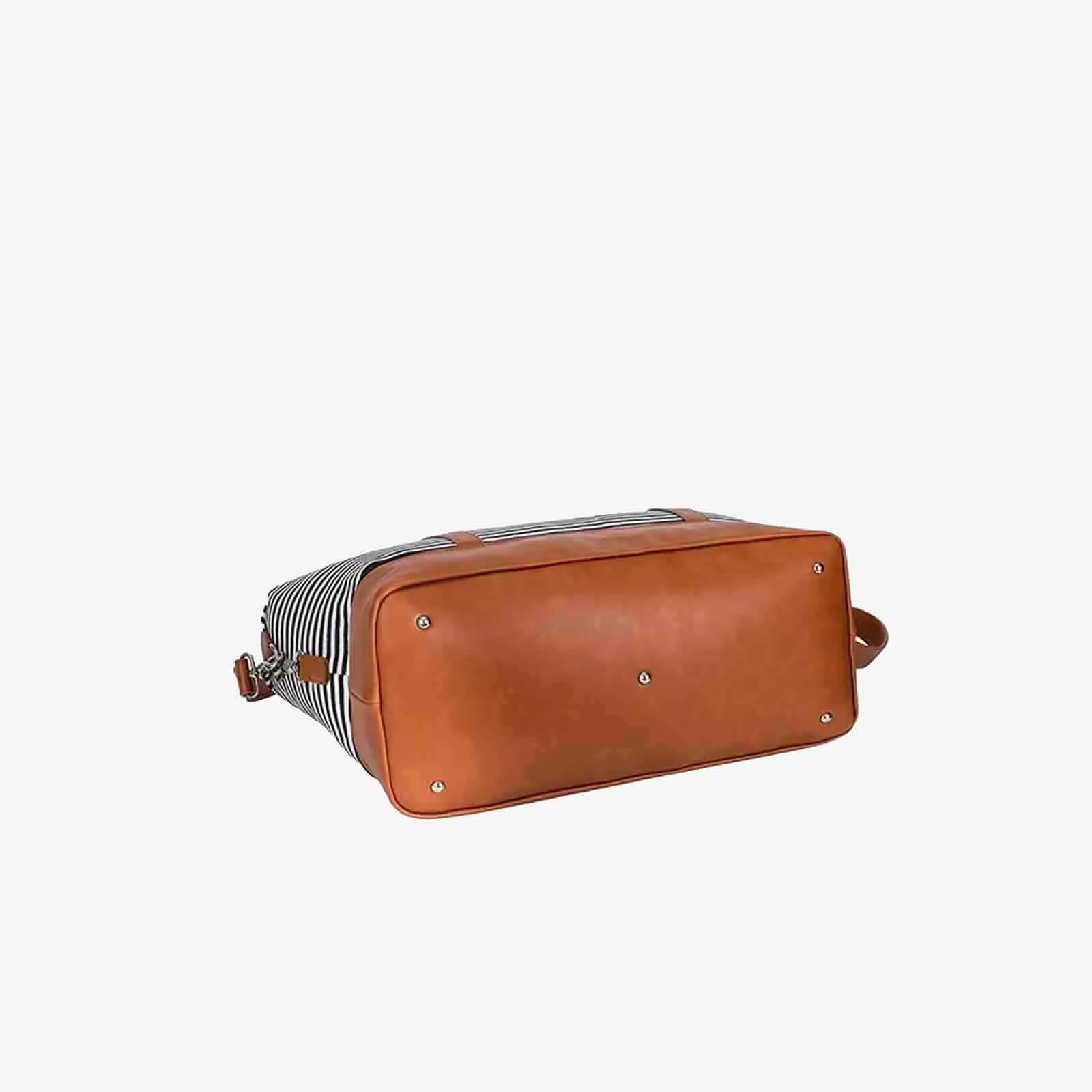 Striped Weekender Canvas Duffel Bag
