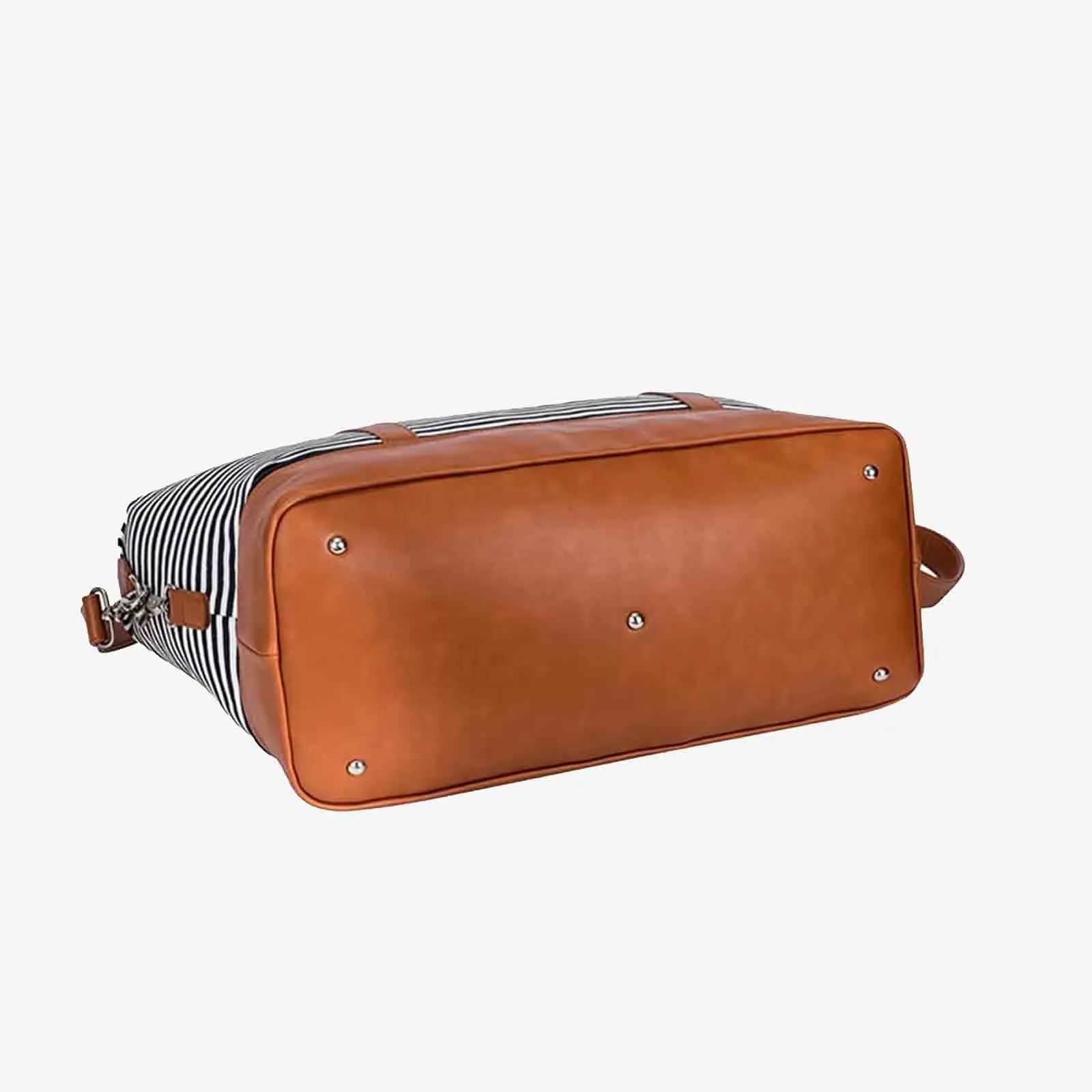 Striped Weekender Canvas Duffel Bag