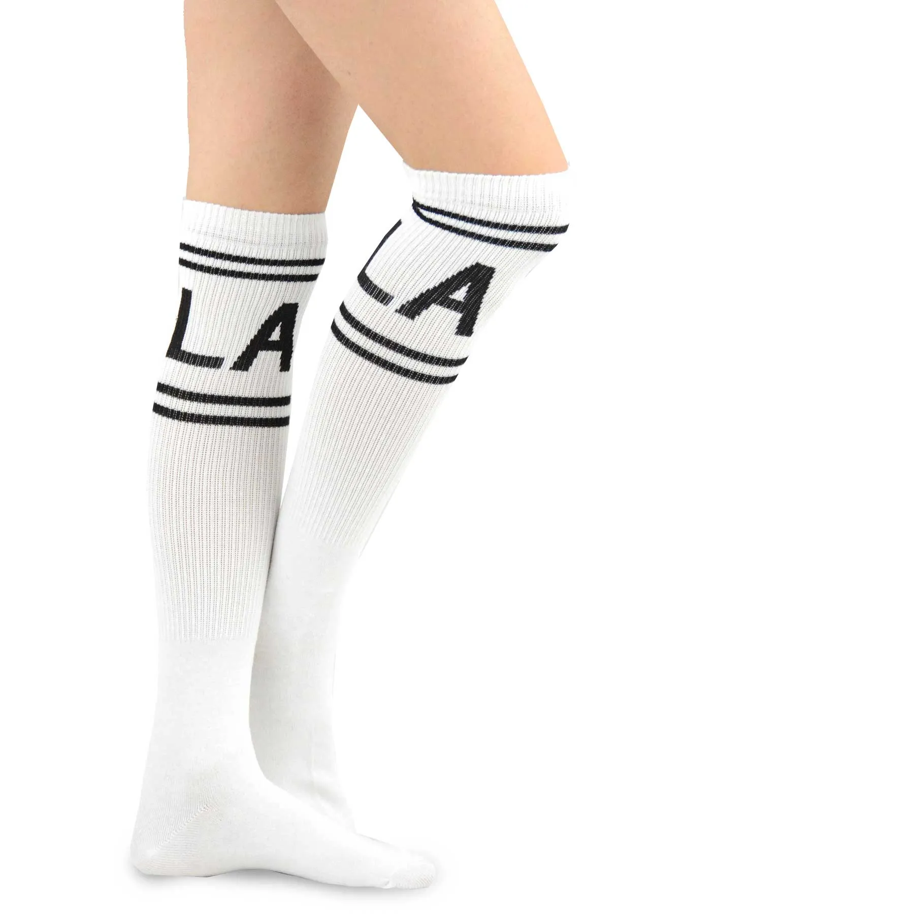 TeeHee Socks Women's Casual Cotton Knee High LA Stripe 2-Pack (11072)