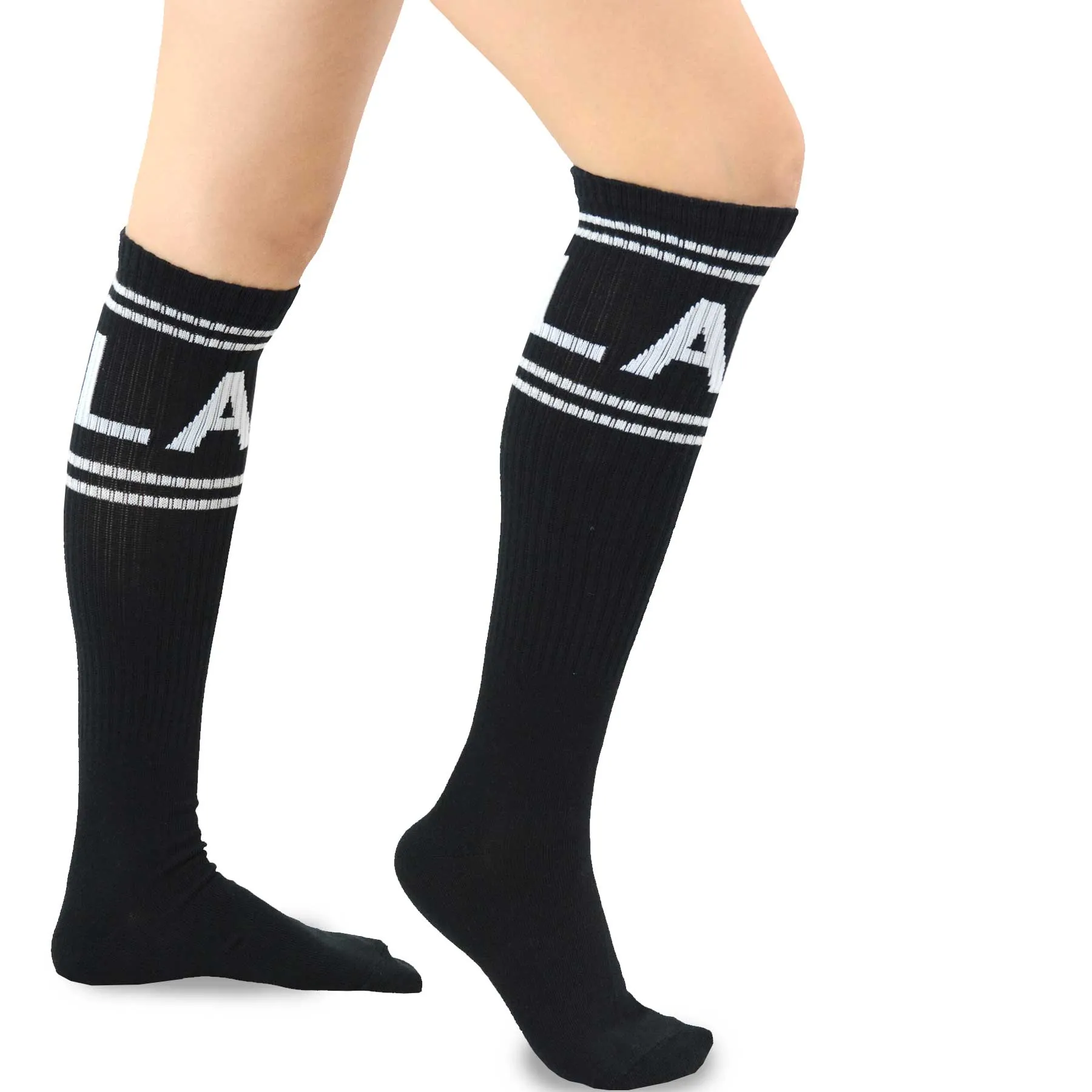 TeeHee Socks Women's Casual Cotton Knee High LA Stripe 2-Pack (11072)