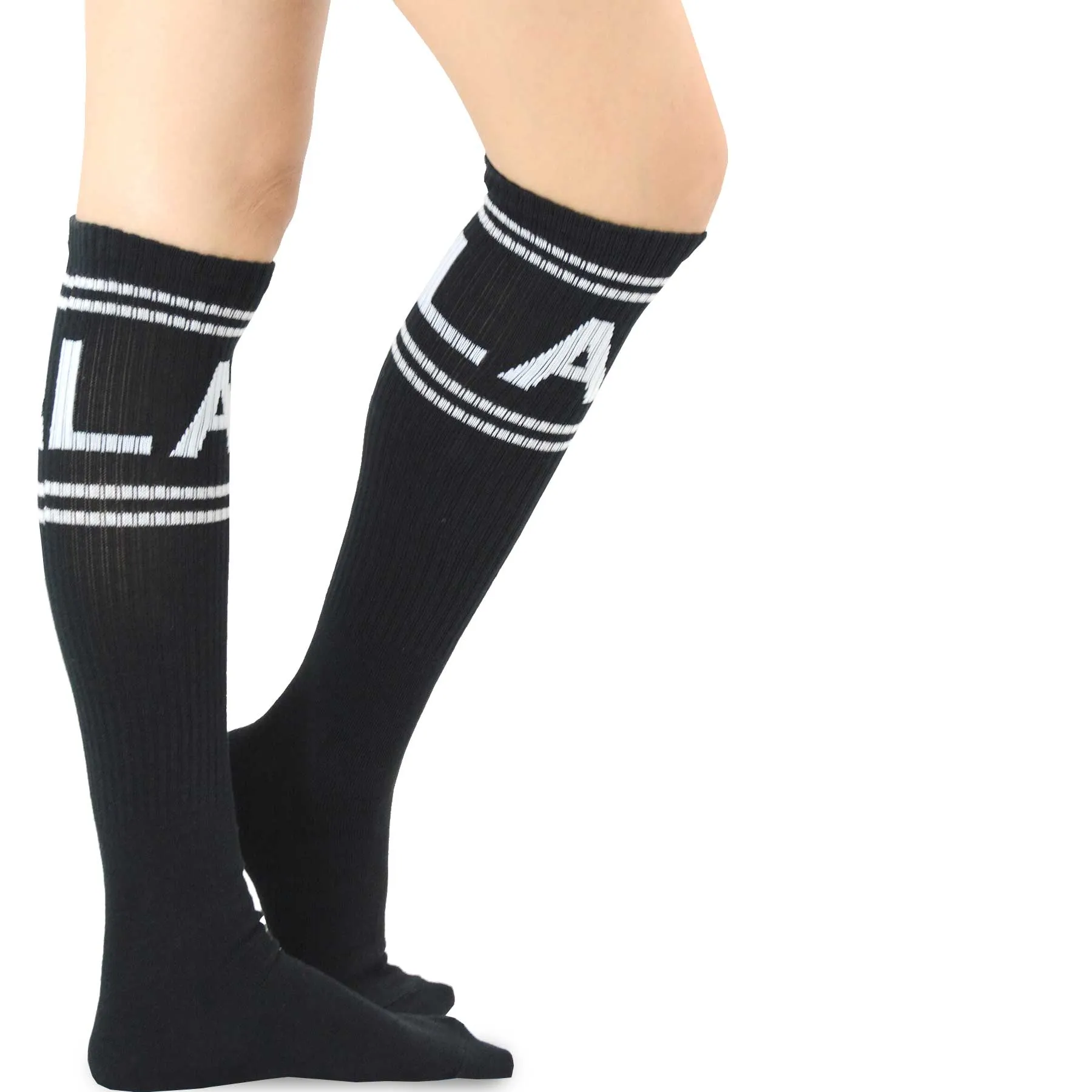 TeeHee Socks Women's Casual Cotton Knee High LA Stripe 2-Pack (11072)
