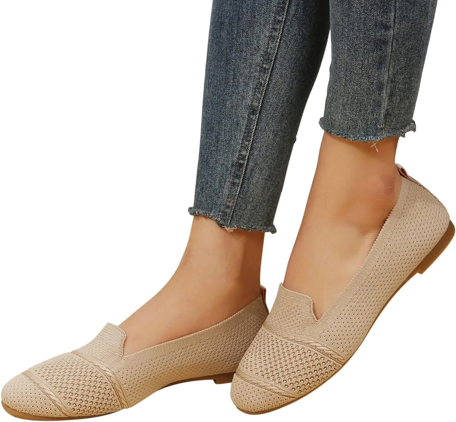 Women's Flats Walking Shoes Breathable Dress Ballet Flat Shoes Comfort Mesh Round Toe Classical Shoes for Work