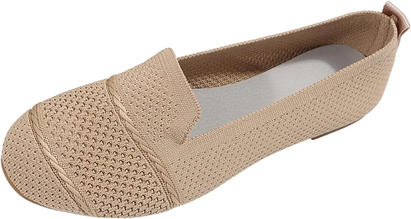 Women's Flats Walking Shoes Breathable Dress Ballet Flat Shoes Comfort Mesh Round Toe Classical Shoes for Work